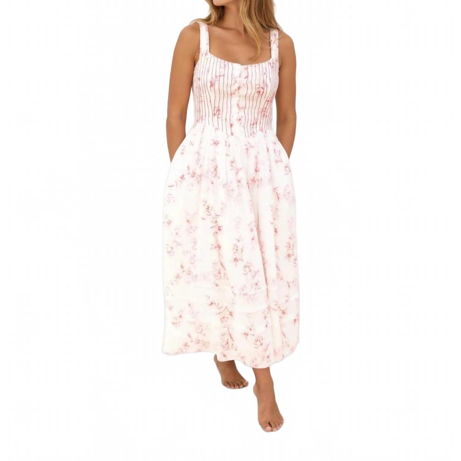 New Nibi Mtk Shelby Corset Midi Dress In Red Gardenia